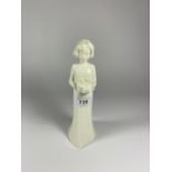 A ROYAL WORCESTER WHITE MOMENTS FIGURE BIRTHDAY GIRL