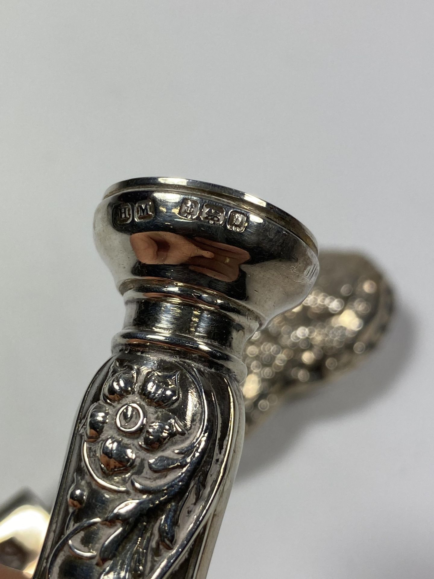 TWO HALLMARKED SILVER HANDLED ITEMS, WAX STAMPER AND HOLDER - Image 2 of 4