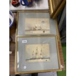 A PAIR OF UNSIGNED 19TH CENTURY MARITIME / NAVAL WATERCOLOURS