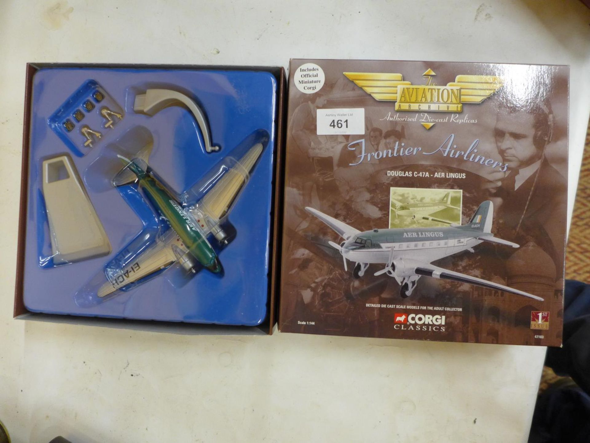 A BOXED FRONTIER AIRLINES MODEL OF A DOUGLAS C-47A