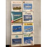 EIGHT BOXED HERPA WINGS COLLECTION MODEL AEROPLANES - SCALE 1:500