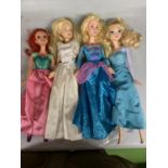 FOUR DISNEY DOLL FIGURES