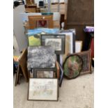 AN EXTREMELY LARGE ASSORTMENT OF FRAMED PRINTS AND PICTURES