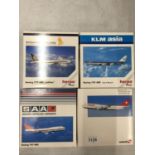 FOUR HERPA WINGS COLLECTION PLANES - SCALE 1:500