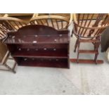 TWO MAHOGANY WALL MOUNTED BOOKCASES