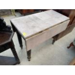 A VICTORIAN PINE PEMBROKE TABLE WITH FORMICA TOP