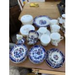 AN ASSORTMENT OF CERAMIC ITEMS TO INCLUDE ROYAL DOULTON CUPS AND SAUCERS ETC