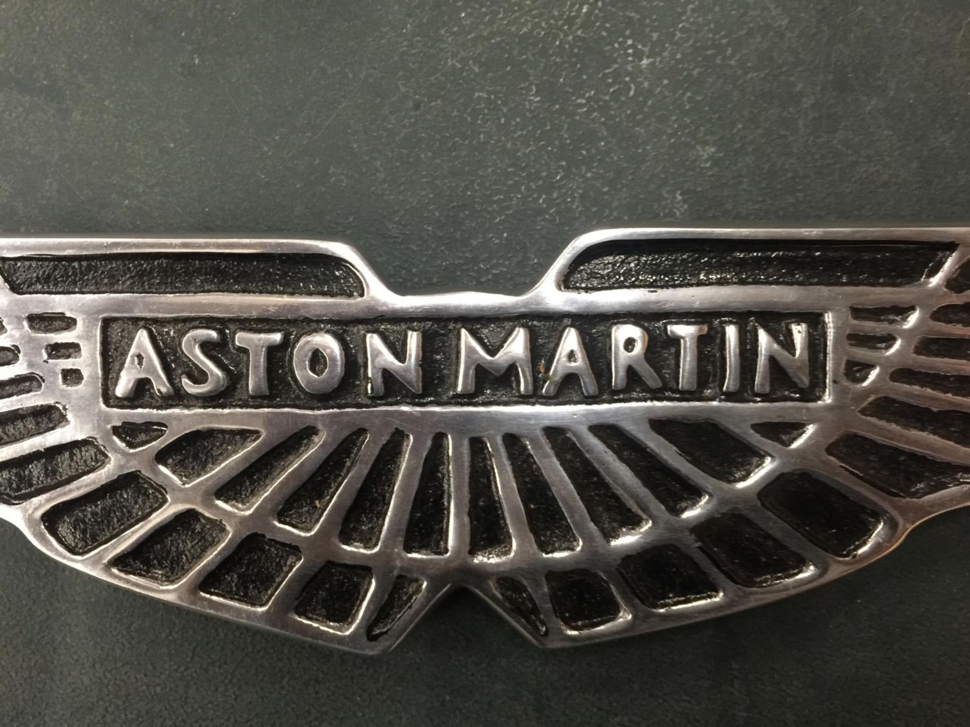 A CHROME ASTON MARTIN SIGN - Image 2 of 2