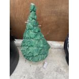 A WOODEN CARVED CHRISTMAS TREE