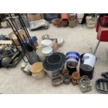 AN ASSORTMENT OF ITEMS TO INCLUDE A COAL SCUTTLE, A DRINKS COOLER BATH, TWO BRANDED BEER BUCKETS AND