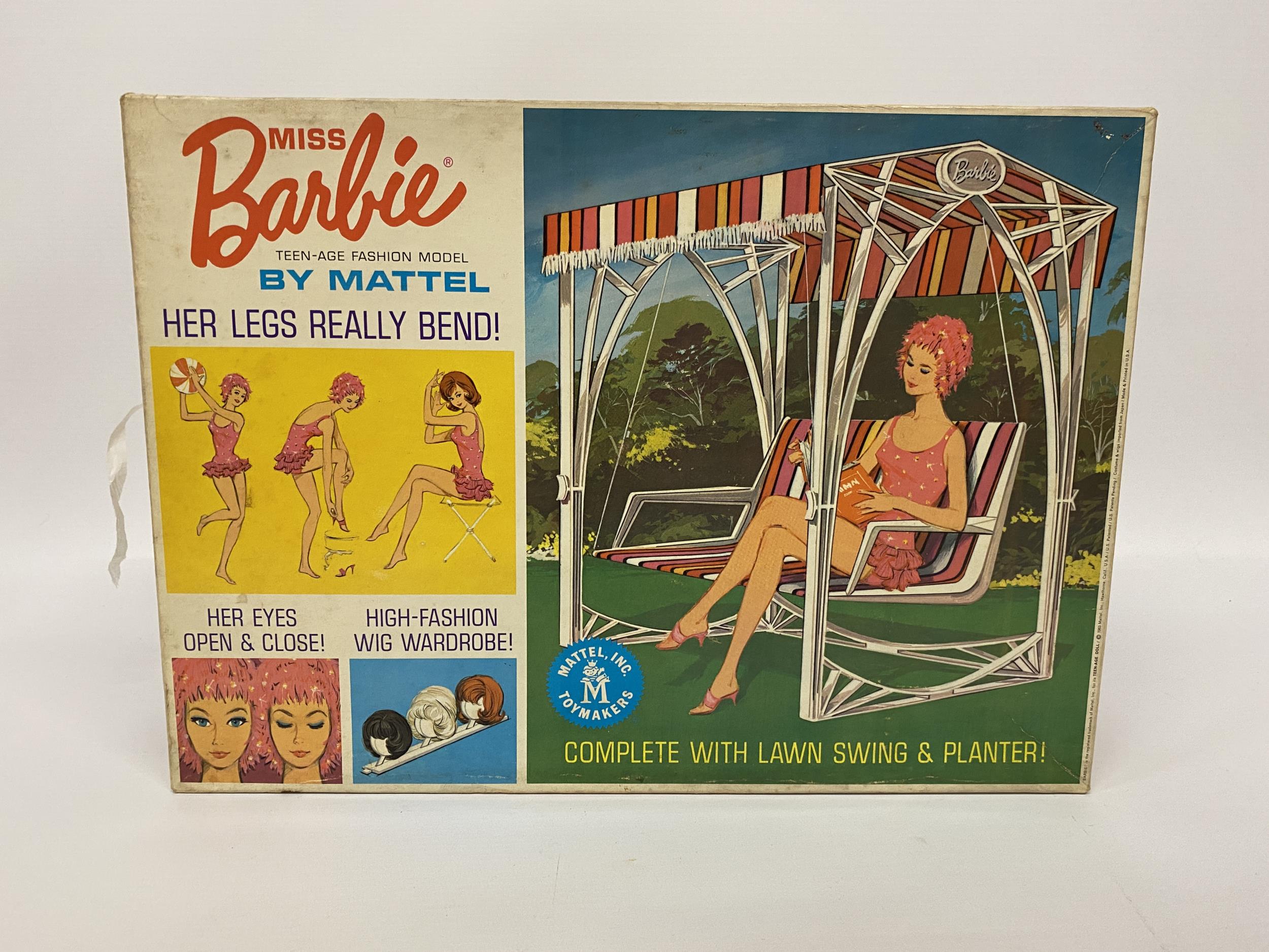 AN ORIGINAL 1963 BOXED MATTEL BARBIE LAWN SWING SET