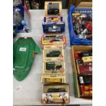 NINE VARIOIUS BOXED DIECAST VEHICLES TO INCLUDE DAYS GONE BY, CORGI AND OXFORD ETC
