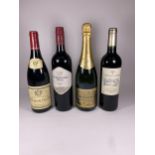 4 X MIXED BOTTLES - DURBANVILLE HILLS 2016 MERLOT, LOUIS JADOT, MONOPOLE CHAMPAGNE & 2018 CORBIERES