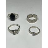 FOUR SILVER RINGS