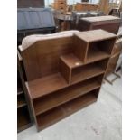 A MID 20TH CENTURY STEPPED FOUR TIER OPEN BOOKCASE, 36" WIDE