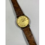A 9CT YELLOW GOLD CASED MARVIN QUARTZ PRESENTATION WATCH, WEIGHT OF GOLD BACK 6.05G