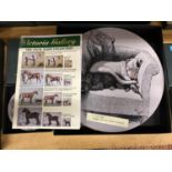 A SET OF FOUR CECIL ALDIN ROUND TABLE MATS AND COASTERS 'WEIGHT WILL TELL' CRACKER AND SCOTTIE