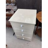 A MODERN PAINTED CHEST OF FOUR DRAWERS, 19" WIDE