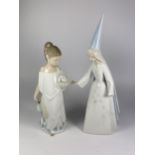 TWO CERAMIC FIGURES - ONE NAO AND ONE LLADRO (HAND A/F)