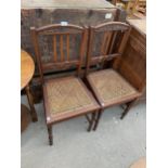 A PAIR OF OAK BEDROOM CHAIRS
