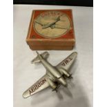 A VINTAGE BOXED DOUGLAS BABY JAPANESE TINPLATE AEROPLANE MODEL