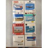 EIGHT BOXED HERPA WINGS COLLECTION MODEL AEROPLANES - SCALE 1:500