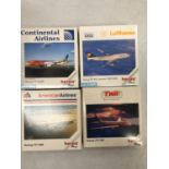 FOUR HERPA WINGS COLLECTION PLANES - SCALE 1:500