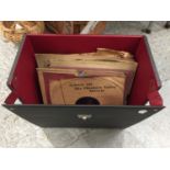 A COLLECTION OF 78RPM RECORDS IN A CASE TO INCLUDE EVERY DAY IS MOTHER'S DAY, THE ROSARY, ETERNALLY,