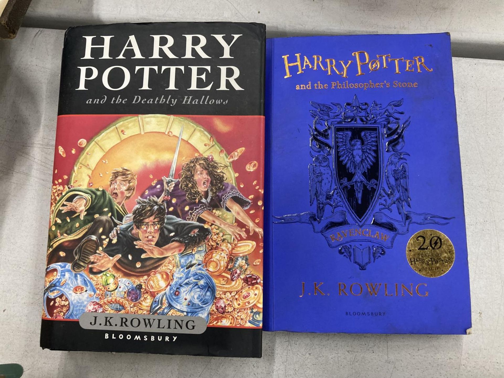 A FIRST EDITION HARDBACK COPY OF HARRY POTTER AND THE DEATHLY HALLOWS PLUS HARRY POTTER AND THE