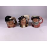 THREE SMALL ROYAL DOULTON CHARACTER JUGS