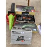 AN ASSORTMENT OF POWER TOOLS TO INCLUDE A BOSCH DETAIL SANDER, BOSCH ELECTRIC PLANE AND A BLACK
