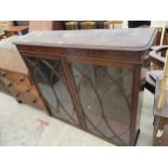 A 19TH CENTURY MAHOGANY TWO DOOR BOOKCASE TOP