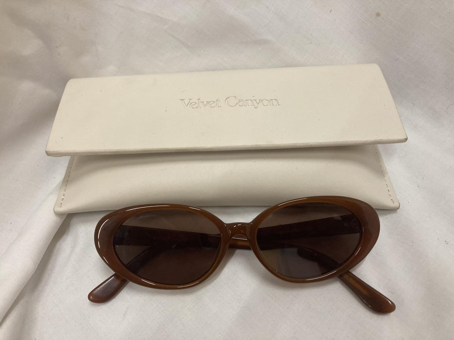 A PAIR OF 'VELVET CANYON' SUNGLASSES PLUS CASE