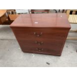 A MODERN 'ALSTONS FURNITURE' CHEST OF THREE DRAWERS, 30" WIDE