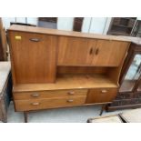 A RETRO TEAK G-PLAN E.GOMME LOUNGE UNIT, 60" WIDE