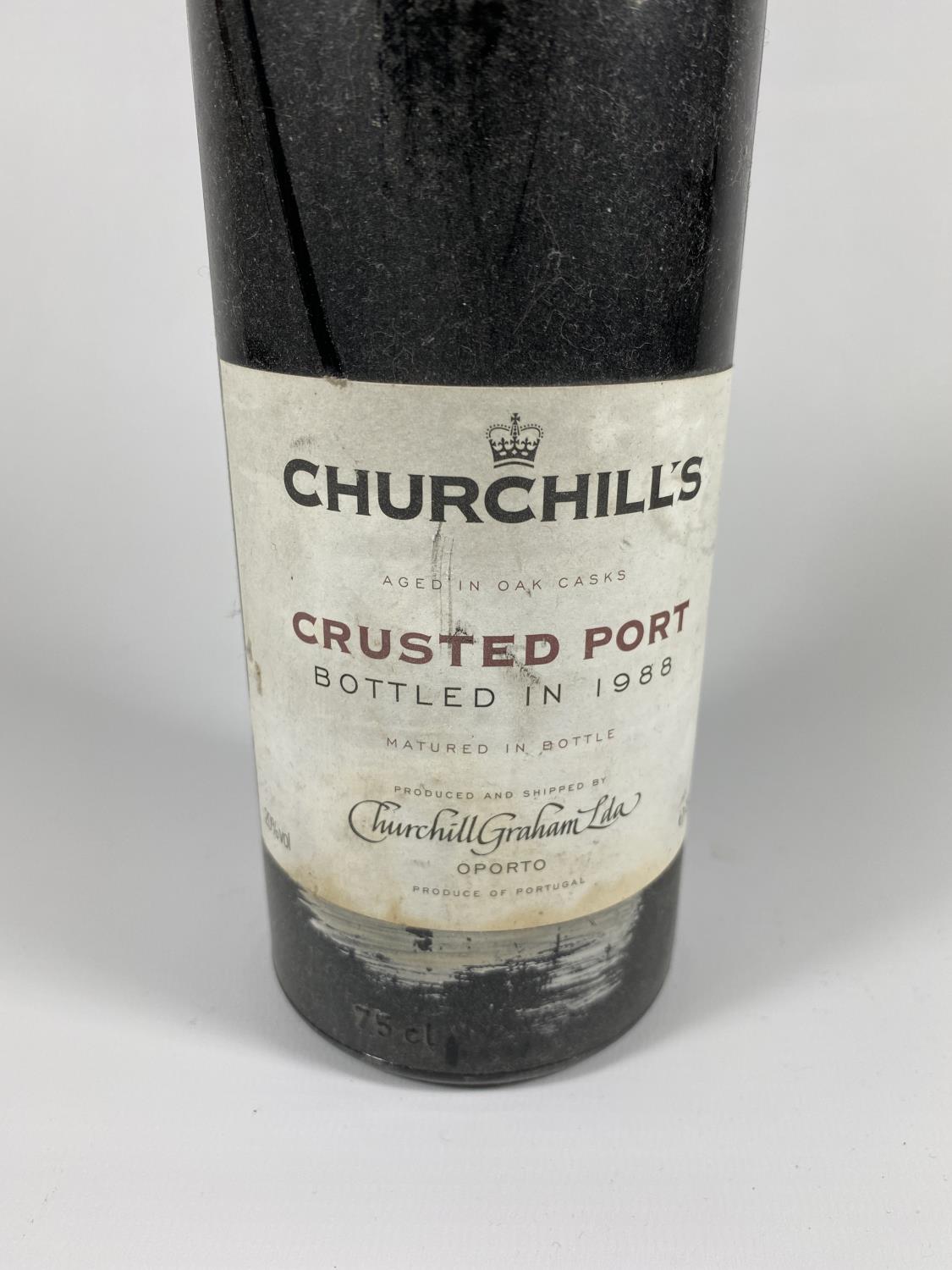 1 X 75CL BOTTLE - CHURCHILL'S CRUSTED 1988 VINTAGE PORT - Image 2 of 4
