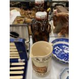 A HARVEY AND SONS BREWERY WATER JUG, COTTERIDGE WINES BOTTLE PLUS ONE OTHER