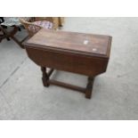 A MINIATURE OAKDROP-LEAF TABLE, 23" SQUARE OPENED