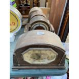 FOUR VINTAGE WOODEN MANTLE CLOCKS