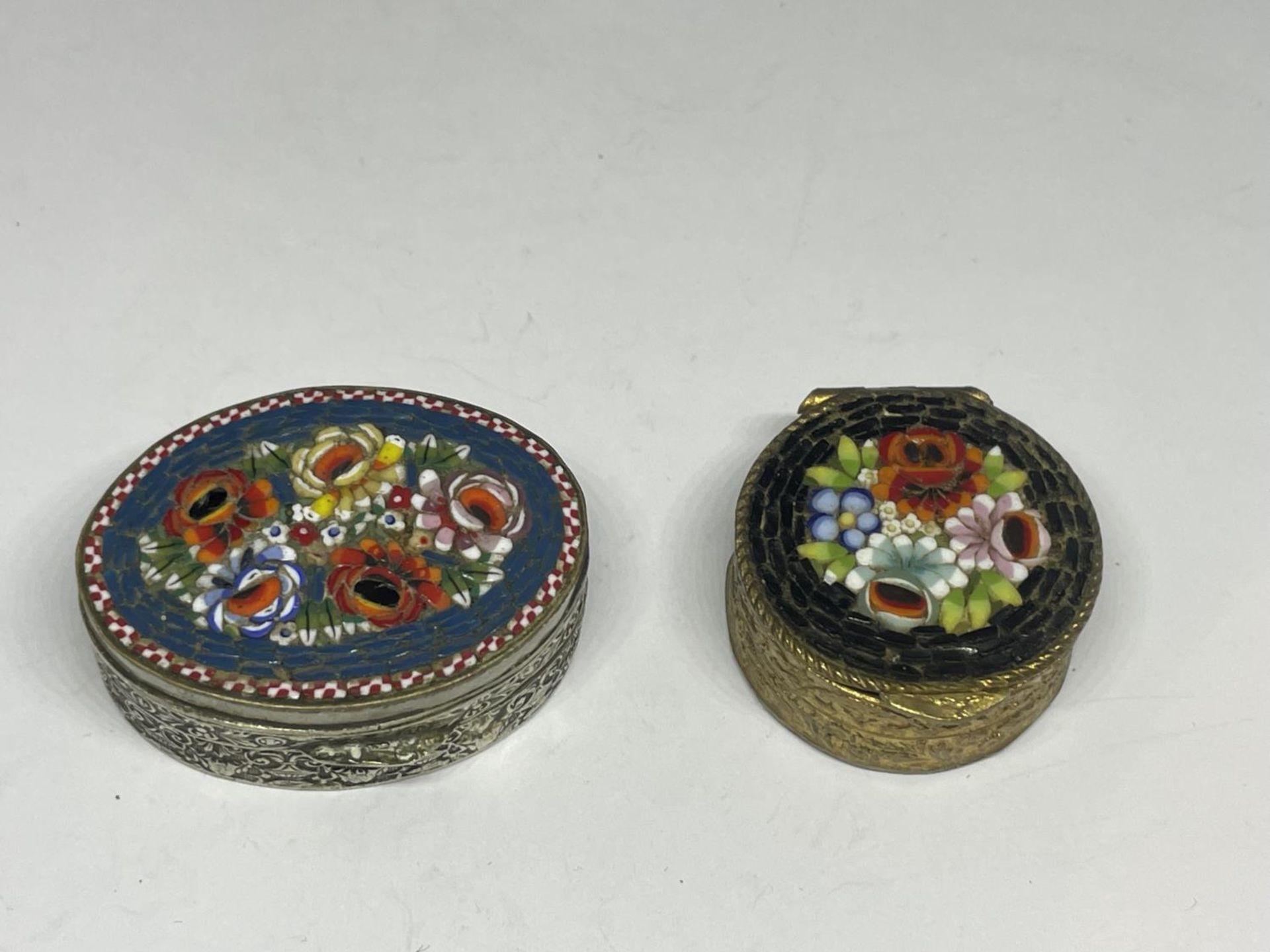 TWO MICRO MOSAIC PILL BOXES