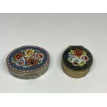 TWO MICRO MOSAIC PILL BOXES