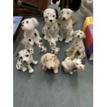 A COLLECTION OF CERAMIC DALMATION DOGS