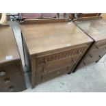 A MID 20TH CENTURY CHEST OF THREE DRAWERS, 27" WIDE