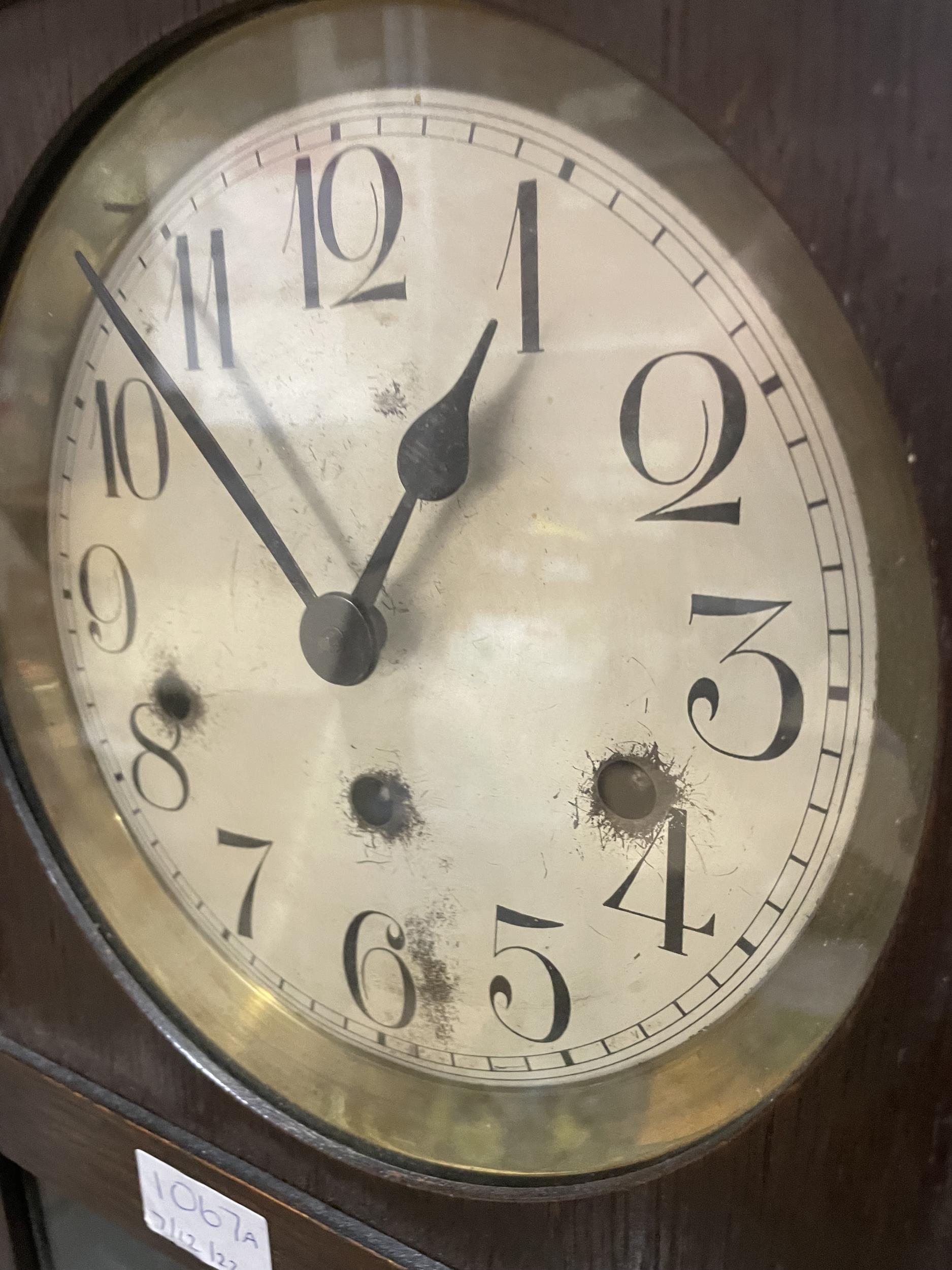 A 1920's OAK CASED WESTMINSTER CHIMING WALL CLOCK - Image 2 of 4