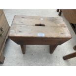 A SMALL PINE STOOL