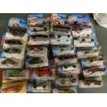 TWENTY FIVE VARIOUS CARDED HOT WHEELS CARS