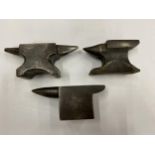 THREE MINIATURE HEAVY SAMPLE ANVILS