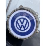 A VW ILLUMINATED LIGHT SIGN - WORKING ORDER AT TIME OF CATALOGUING.