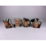 FOUR SMALL ROYAL DOULTON CHARACTER JUGS