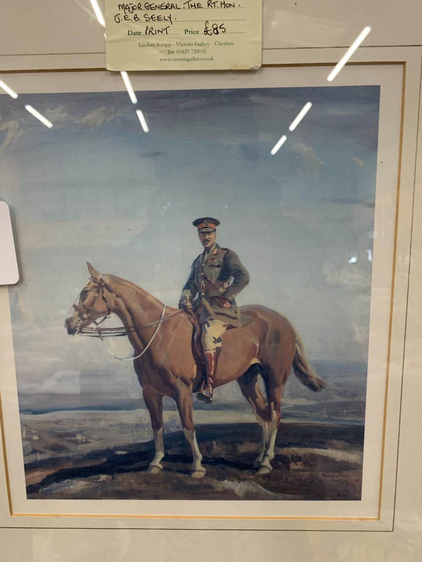 TWO FRAMED PRINTS BY SIR ALFRED MUNNINGS - ONE MAJOR GENERAL, THE EARL OF ATHLONE, THE OTHER MAJOR - Image 7 of 8